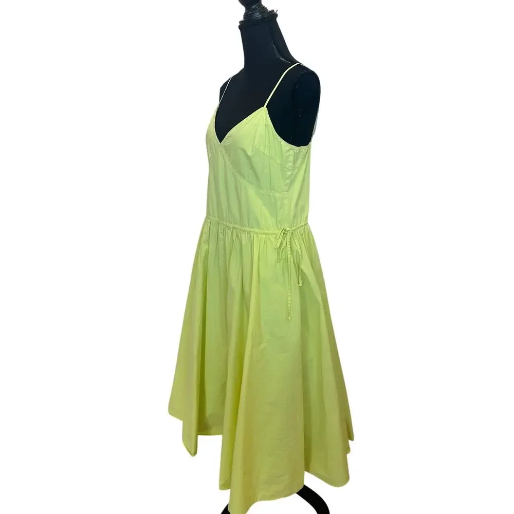 Jason Wu Yellow Slip Midi Dress SIZE 10 Cottage Cotton Sundress Designer $365 - Picture 11 of 13